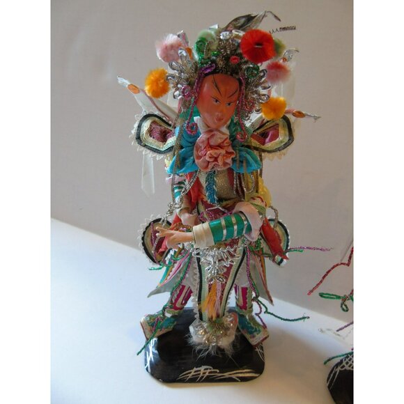 Vintage 1960's Chinese Opera Dolls Male Female Elaborate Costumes Handmade - Picture 2 of 10